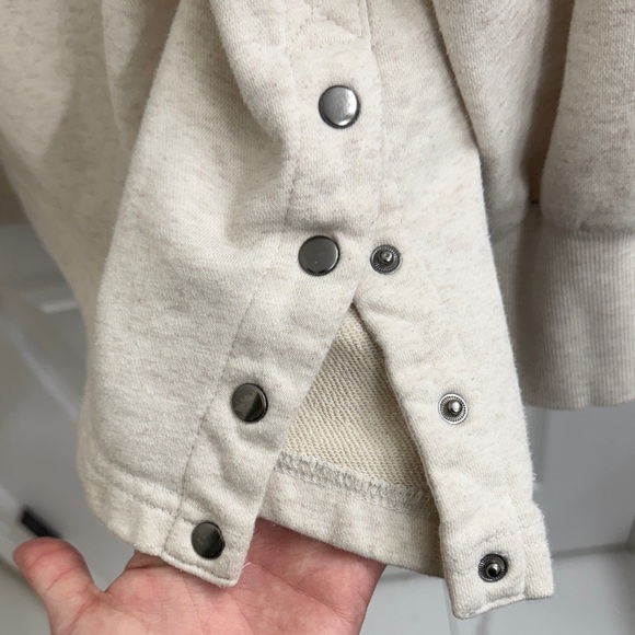 Anthropologie Daily Practice Cross Collar Hoodie Cream Women’s XL - Picture 4 of 7